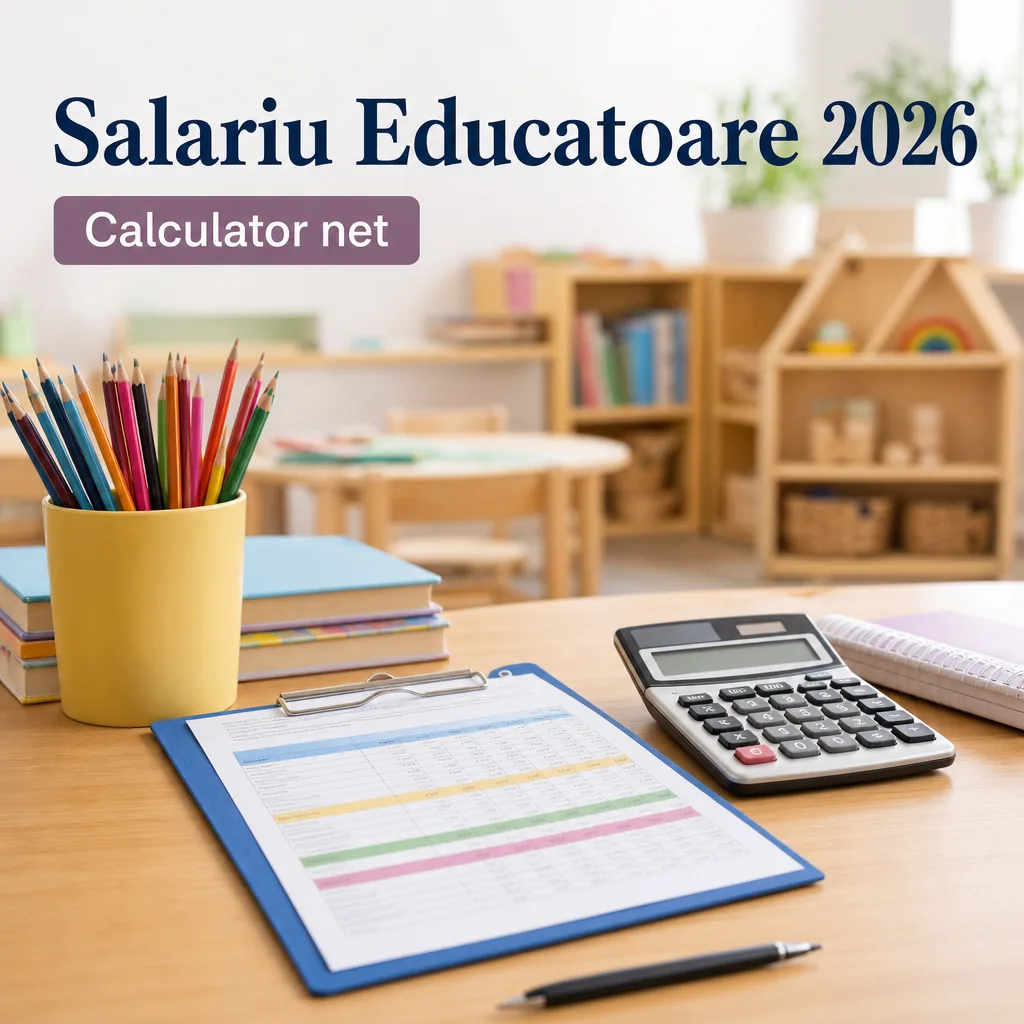 Salariu Educatoare 2026 - Calculator Net si Grila